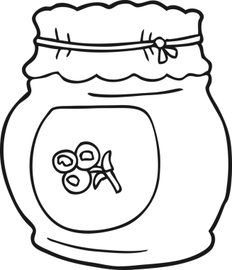 Bir insan tarafından çizilmiş yaban mersini reçeli.