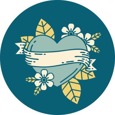 Bir insan tarafından çizilmiş kalp ve bayrağın ikonik dövme şekli