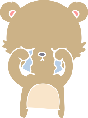 Bir insan tarafından çizilmiş düz renkli çizgi film ayısı.