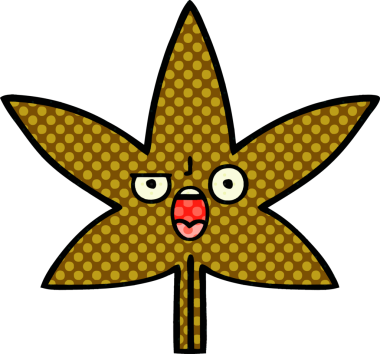 Bir insan tarafından çizilmiş güz yaprağının çizgi romanı.