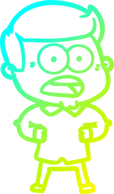 Bir insan tarafından çizilen bir karikatürün soğuk gradyan çizimi.