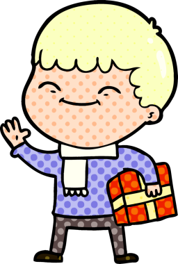 Bir insan tarafından çizilmiş mutlu çocuk çizgi filmi.