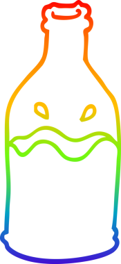 Bir insan tarafından çizilmiş yeşil bir şişenin çizimi.