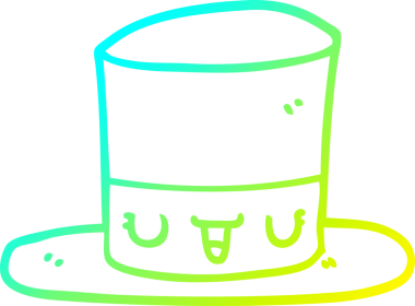 Bir insan tarafından çizilmiş bir şapkanın soğuk gradyan çizgisi.