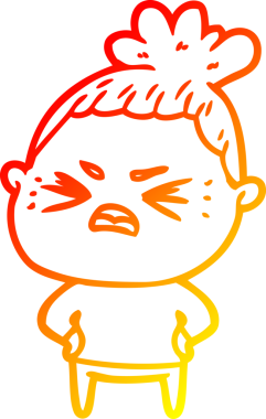 Bir insan tarafından çizilmiş kızgın bir karikatür çizimi.