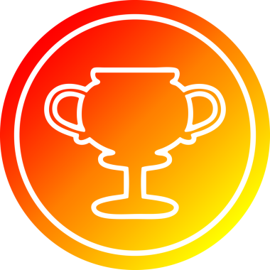 Kupa kabı dairesel simgesi, sıcak gradyan bir insan tarafından çizilmiş.