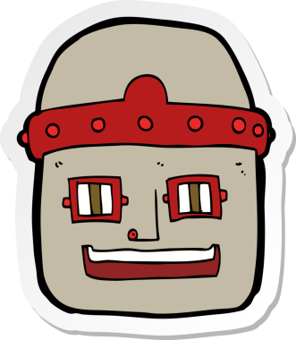 Bir insan tarafından çizilmiş robot kafanın çıkartması.