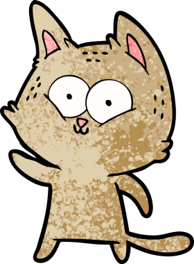 Bir insan tarafından çizilen çizgi film kedisi.