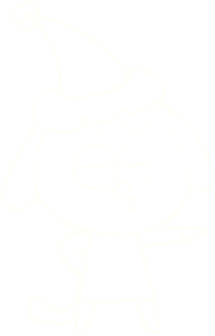 Bir insan tarafından çizilen Noel Köpeği Tebeşiri