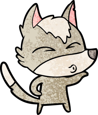 Bir insan tarafından çizilmiş kurt surat ifadesi.