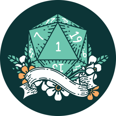 Bir insan tarafından çizilen bir d20 zar atma ikonu