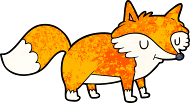 bir insan tarafından çizilmiş tilki çizgi filmi