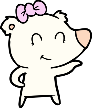 Bir insan tarafından çizilmiş dişi kutup ayısı çizgi filmi.