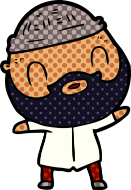 Bir insan tarafından çizilmiş sakallı bir adam.