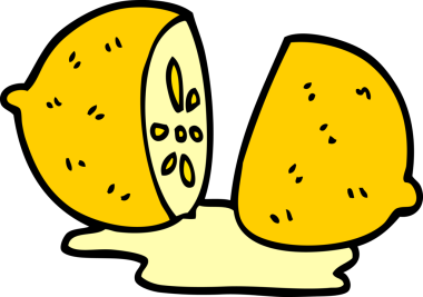 Bir insan tarafından çizilmiş dilimlenmiş limon karalaması