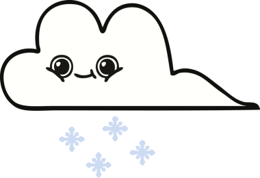 Bir insan tarafından çizilmiş güzel bir kar bulutu karikatürü