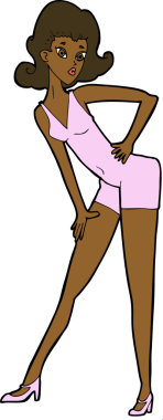 Bir insan tarafından çizilmiş karikatür modeli kadın.