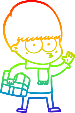 gökkuşağı gradyan çizgisi bir insan tarafından çizilmiş sinirli bir çizgi çocuk çizimi