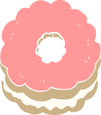 Bir insan tarafından çizilmiş düz renkli çizgi film bisküvisi