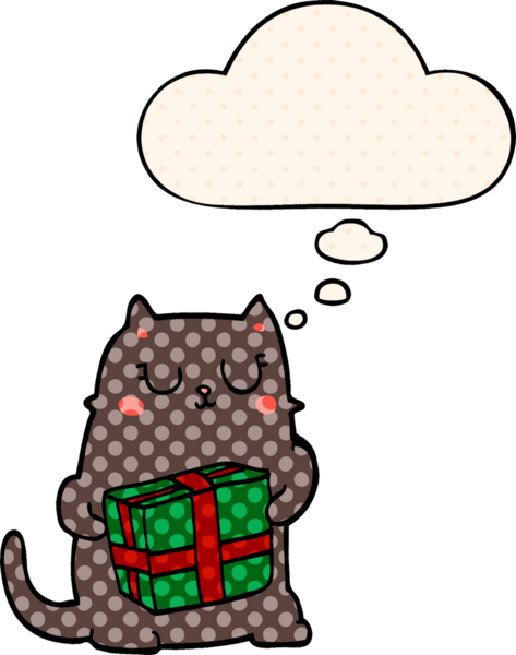 Çizgi roman tarzında bir insan tarafından çizilmiş düşünce baloncuklu çizgi roman kedisi.