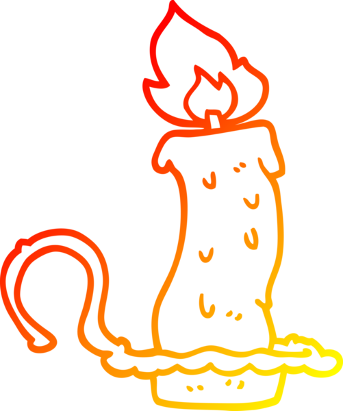 Bir insanın çizdiği cadılar bayramı mumunu yakan bir çizgi filmin sıcak gradyan çizimi