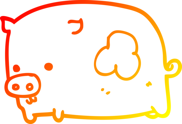 Bir insan tarafından çizilmiş çizgi film domuzu çizimi.