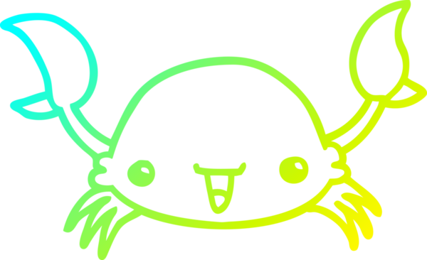 Bir insan tarafından çizilmiş bir yengecin soğuk gradyan çizgisi