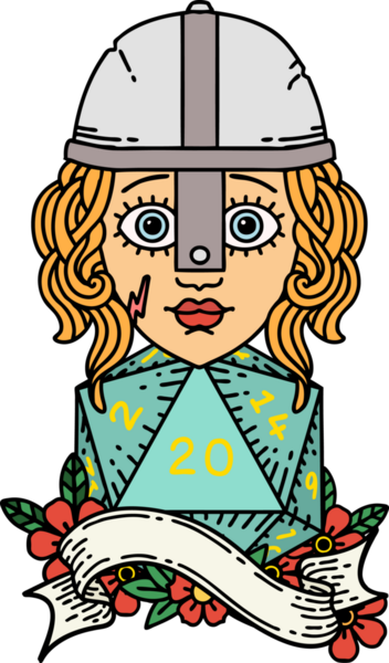 Retro Dövme Tarzı İnsan Dövüşçüsü Bir insan tarafından çizilmiş 20 zar atışıyla