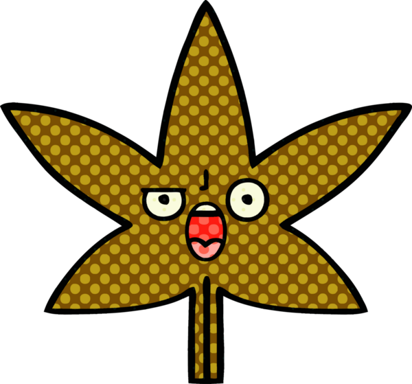 Bir insan tarafından çizilmiş güz yaprağının çizgi romanı.