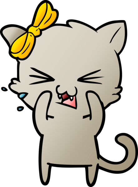 Bir insan tarafından çizilmiş çizgi film kedisi.