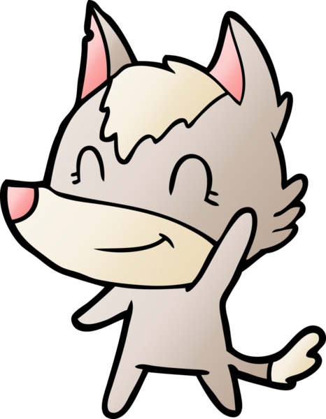 Bir insan tarafından çizilmiş dost canlısı bir kurt.