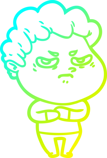 Bir insan tarafından çizilmiş kızgın bir adamın soğuk çizgi çizimi.