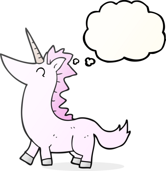 Bir insan tarafından çizilmiş serbest çizim baloncuk tek boynuzlu at.