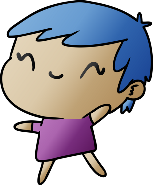 Bir insan tarafından çizilmiş sevimli bir kawai kızının gradyan çizimi.