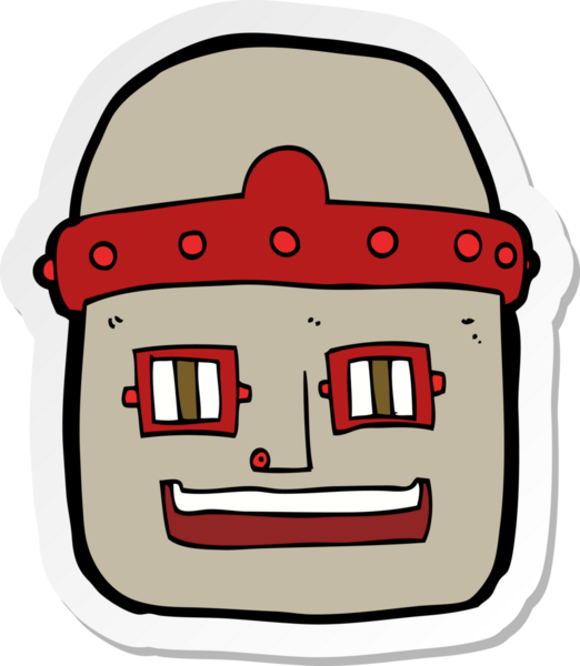 Bir insan tarafından çizilmiş robot kafanın çıkartması.