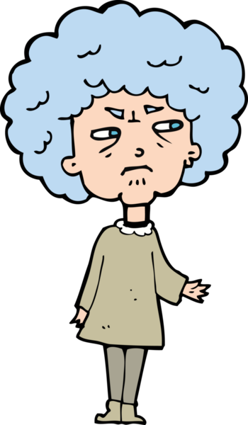 Bir insan tarafından çizilmiş yaşlı bir kadın.