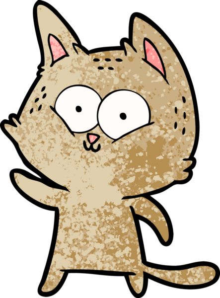 Bir insan tarafından çizilen çizgi film kedisi.