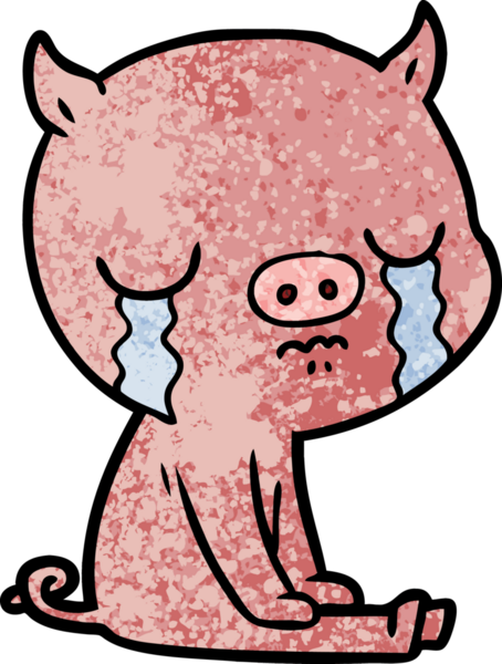 Bir insan tarafından çizilmiş domuz ağlaması.