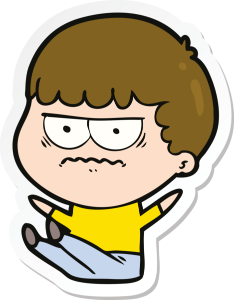 Bir insan tarafından çizilmiş bir karikatür çıkartması.