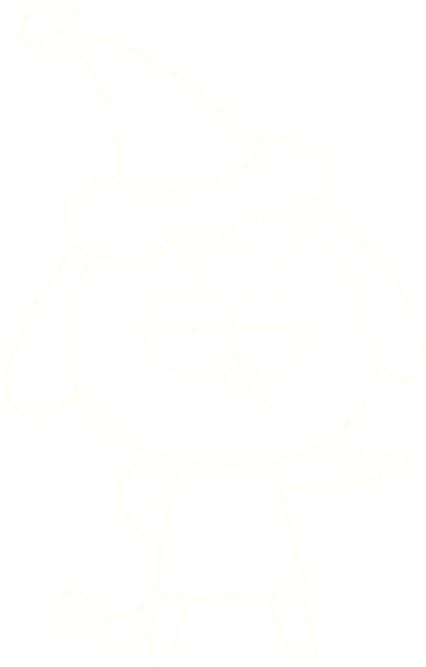 Bir insan tarafından çizilen Noel Köpeği Tebeşiri