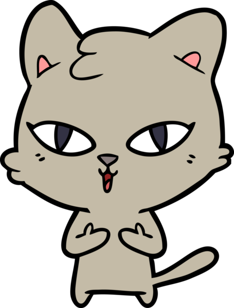 Bir insan tarafından çizilmiş çizgi film kedisi.