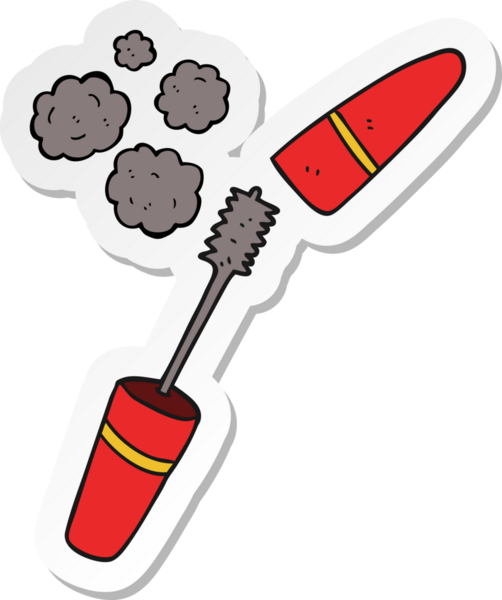 Bir insan tarafından çizilmiş bir maskaranın çıkartması.