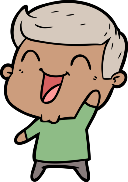 Bir insan tarafından çizilmiş gülen çizgi film adamı.