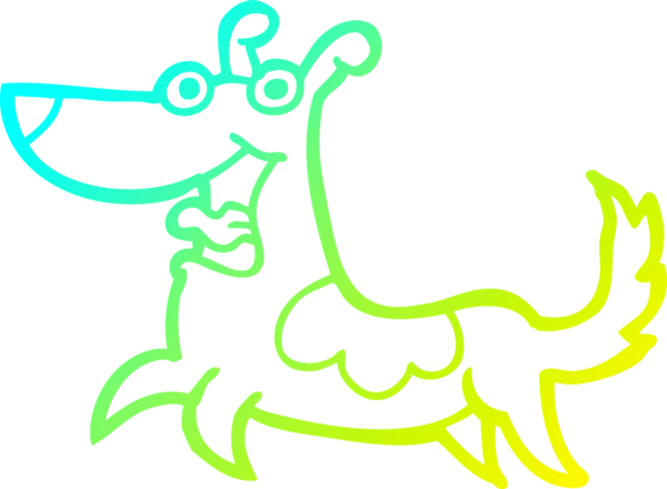 Bir insan tarafından çizilmiş mutlu bir köpek çizgi filmi.