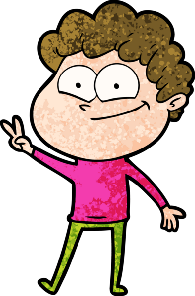 Bir insan tarafından çizilmiş mutlu bir adam.