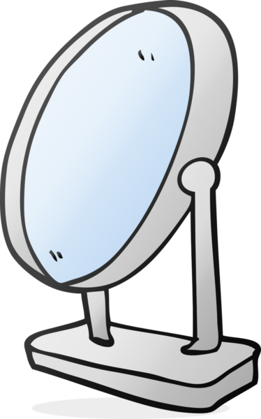 Bir insan tarafından çizilmiş serbest çizim ayna.