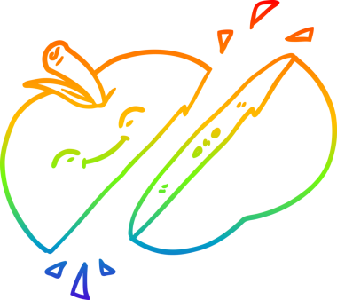 gökkuşağı gradyan çizgi çizimi Bir insan tarafından çizilmiş elma