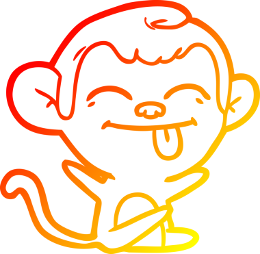 Bir insan tarafından çizilmiş komik çizgi maymun çizimi.