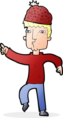 Bir insan tarafından çizilmiş şapkalı bir adam.