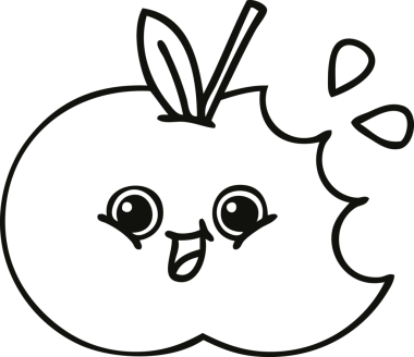 Bir insan tarafından çizilmiş kırmızı elma çizimi.